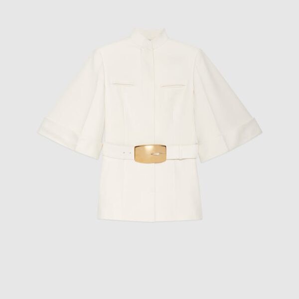 Chaqueta Gucci Wool-Silk con Logo Retro G - Lujo Vintage Italiano